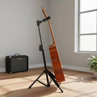 Padded Protection Gravity Lock Guitar Stand Height Adjustable Vertical Floor Guitar Holder Foldable Design Universal Instrument Stand for Stage Performance