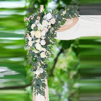 Artificial Flower Arch with Chiffon for Valentine's Day and Wedding DIY Decor