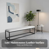 Modern design Upholstered Metal Frame Bench Multi-Purpose End-of-Bed Bench Minimalist Design Long Stool for Business Owners, Interior Designers, Homeowners, Fitting Room, Waiting Area, Entryway, Hallway