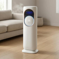 Touch Buttons Mesh Grille Fan Cylindrical Body Freestanding Air Cooler Fan