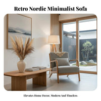 Japanese design Wood Frame Settee Nordic stylistic Sofa Minimalist Design Small Couch Space-Saving for Guesthouse Owners, Apartment Dwellers, Office Managers, Living Room, Reception Area, Bedroom