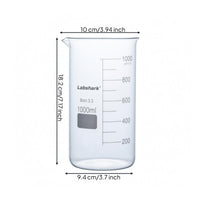 2 Pieces Pouring Lip Borosilicate Glass Beaker Write-on Label Area Graduated Glass Beaker Corrosive-Resistant Resistant Laboratory Glassware Set Clear Markings