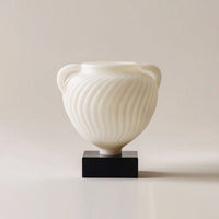 Resin Vase with Handles Tabletop Decorative Vase Modern Sculpture for Living Room, Shelf