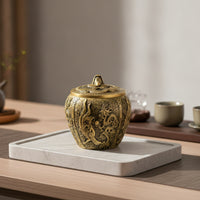 Metal Tea Canister Ornate Tea Canister with Lid Easy to Clean Storage Container for Countertop