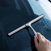 Corrosion-Resistant Shower Squeegee with Hook Sturdy Stainless Steel Squeegee Easy Grip Cleaning Tool Waterproof for Bathroom
