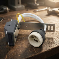 Terminal Block with Holder for Home Lighting, Ceramic Lamp Base with Mounting Bracket for DIY Lighting, 12A Connector Ceramic Part
