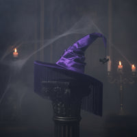 Halloween Witch Hat with Fringe Pointed Witch Hat Spooky Headwear Festive for Costume Parties
