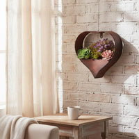 Heart Shaped Metal Planter Rustic Hanging Holder Heart Shaped Plant Basket for Gardeners, Balcony, Living Room