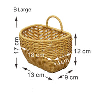 Multi-Purpose Imitation Rattan Basket Space-Saving Wall Hanging Woven Basket Versatile for Decorators, Cooks, Bathroom, Bedroom, Living Room