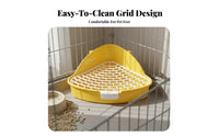 Triangle Pet Potty High Spray Guard Small Pet Toilet with Grate Triangle Potty Guide Material Enclosure Accessory