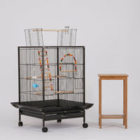 Metal Pet Bird Cage Villa, Medium Bird Cage for Cockatiel Parakeet, Indoor Home Enclosure with Slide Out Tray for Easy Cleaning