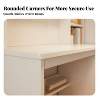Student Desk with Shelves Small Space Solution Computer Desk with Bookshelf Sturdy Construction Study Table for Students, Teens, Bedroom