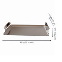 Rectangular Metal Tray Nordic Style Stainless Steel Tray Easy to Clean Home Accessory