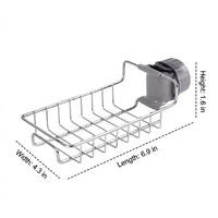 Faucet Rack Sponge Holder and Rag Holder with Towel Bar, Stainless Steel Organizer with Faucet Clip for Home Kitchen Sink, Modern Minimalist Style