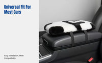 Car Armrest Pad, Plush Panda Cartoon, Universal Thickened Console Pad, Cute Winter Accessory, Soft Raised Support