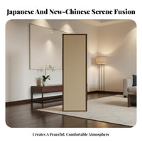 New Chinese Design Folding Panel Screen Wabi-Sabi Aesthetic 4-Panel Folding Screen Solid Wood Frame Room Divider Woven Rattan Option for Apartment Dwellers, Interior Designers, Business Owners, Hotel, Bedroom, Restaurant, Classroom
