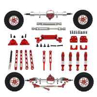RC Car Metal Upgrade Kit Rough Terrain RC Car Parts with Wheels Convenient Damping System Tuning Kit for Model Builders