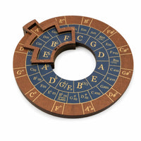 Wooden Music Theory Wheel Educational Circle of Fifths Wheel Compact Circle of Fifths Chart Portable for Guitarists