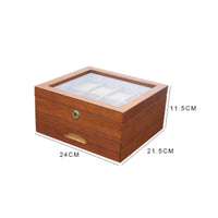 Padded Slots Two-Layer Watch Box Pull-out Drawer Lockable Watch Organizer Divided Sections Display Jewelry Box