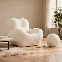 Soft Lamb Fleece Sofa Chair Skin-Friendly Single Sofa Chair Breathable Seating Furniture No Assembly Required for Living Room