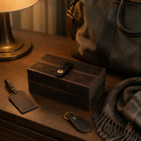 Flip-Top Lid Leather Watch Box Retro Design Personal Storage