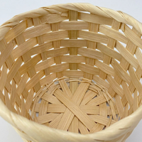 Bamboo Bread Basket Desk Storage, Hand-Woven Bamboo Bread Basket, Small Woven Desk Organizer Bin, Bamboo Basket Makeup Organizer