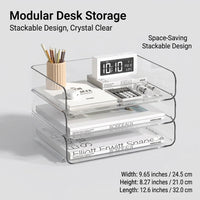 Desktop Shelf Unit Organizer, Small Bookcase for Office Storage, Stackable Book Shelves Table Top for Students