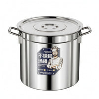 Soup Bucket with Lid Stainless Steel Cooking Pot with Lid Heavy Duty Soup Bucket for Catering