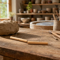 Wire Clay with Wooden Handles Ergonomic for Potters, Sculptors