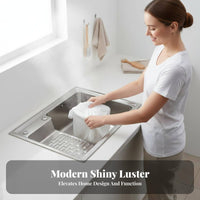 Laundry Sink with Washboard Easy to Cleaning Basin with Washboard Brushed Finish Stainless Steel Laundry Basin for Homemakers, Families, Basement