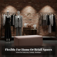 Corduroy Entryway Bench Long Rectangular Shape End-of-Bed Bench adaptable Usage Modern Design for Boutique Owners, book alcove