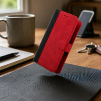 Bi-Fold Universal Phone Wallet Case with Push Clip and Color Blocking