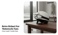 Vintage Design Half Helmet 3C Certified Retro Four-Season Use Riding Headwear for Men, City Commuting, Road Travel, Outdoor Activities
