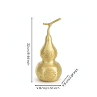Brass Wu Lou Decorative Brass Gourd Golden for Office Desk