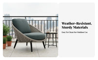Rope Woven Sofa and Chair Set Weather-Resistant Woven Rope Chair Group Modern Design Outdoor Furniture for Families, Homeowners, Balcony, Patio, Porch