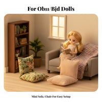 Soft Cushion Design BJD Doll Lazy Sofa Handmade OB11 Doll Couch Handmade for Hobbyists, Adults, Miniature Scene, Living Room, Display Shelf
