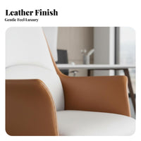Ergonomic Design High-Back Rolling Armchair Height Adjustable Upholstered Executive Chair Thick Cushion Office Furniture Padded Armrests for Executives, Students, Conference Room