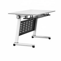 Mobile Training Desk Modular Design Folding Fold-over Table Space-Saving Fold-over Training Table for Classrooms, Workplaces