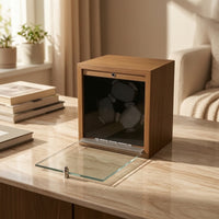 Wooden Watch Winder Box Rotating Automatic Watch Winder Compact Display Case Tabletop for Dresser, Bedroom