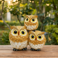 Owl Garden Figurine Resin Owl Garden Statue Hand-Painted Outdoor for Gardeners, Courtyard