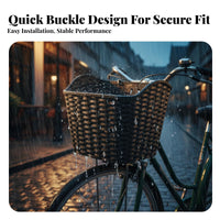 Rainproof Plastic Bike Basket with Lid Sturdy Plastic Bike Basket Easy Install for Commuting