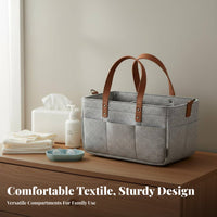 Textile Diaper Organizer Large Capacity Diaper Organizer Textile Baby Storage Basket Multi-Functional Changing Table