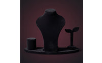 4 Pieces Jewelry Display Set Flocked Jewelry Display with Base Velvet for Vanity