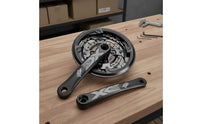 Anodized Finish Square Taper Crankset High-Strength Carbon Steel Aluminum Alloy Crank Arms Seamless Shifting Cycle Component Shock-Absorbing Resistant for Cyclists
