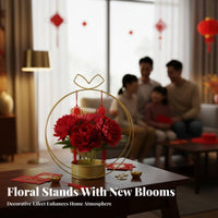 Gold Finish Heart-Shaped blossom Display Wrought Iron & design Heart-Shaped Wire Basket Elegant Design Floral Holder Sturdy for Home Decorators, Homeowners, Gift Givers, seasonal festivity, Living Room, Office