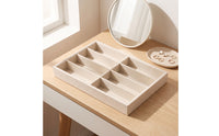 8-Compartment Jewelry Organizer Tray with Dividers Open-Top Jewelry Tray with Dividers Shallow Scratch-Resistant for Vanity