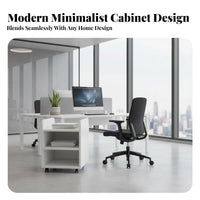 Minimalist Design Wheeled Utility Cart with Drawer Adjustable Shelf Office Cabinet Multi-Functional Storage Furniture Large Capacity for Students, Crafters, Study Room, Under Desk