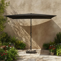 Half Rectangular Outdoor Shelter-Saving Wall-Side Umbrella Easy to Install Rectangular Parasol for Balcony, Garden