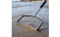 Beach Rake with Mesh Bag Portable Sand tool with Detachable Handle Wide Tool for Clam Diggers