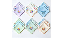 18 Pieces Handkerchief with Edges Floral Handkerchief with Edge Soft Facial Cloths for Women, Weddings